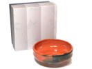 <b>[Limited] </b> Flat Style AKA-RAKU (handcrafted Matcha Bowl)