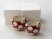 Plum Tama-Yunomi - pair (handcrafted Teacup)