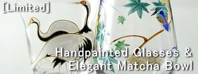 Handpainted Glasses & Elegant Matcha Bowl (Limited)