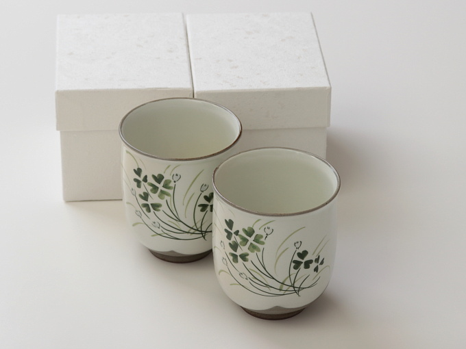 [Limited] Clover Yunomi - pair (handcrafted Teacup)