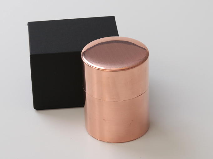 DOHKAN Copper Chazutsu for 100g tea (handcrafted container)