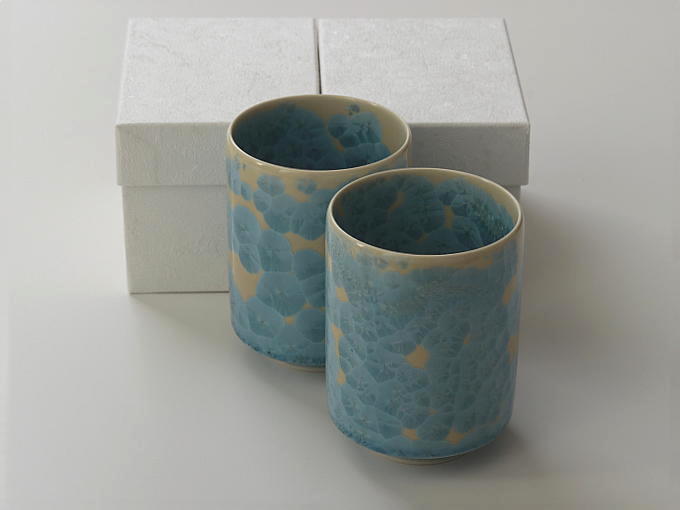[Limited] HANA KESSHO Yunomi HANADA-pair(handcrafted Teacup)