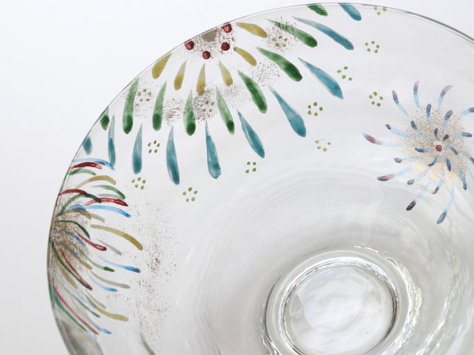 [Limited] HANABI Glass HIRA CHAWAN (handcrafted Matcha Bowl) JAPANESE