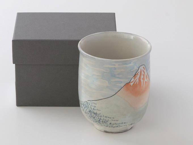 [Limited] HOKUSAI UKIYOE - AKA FUJI (handcrafted Teacup: 200ml)