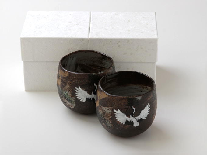[Limited] KISSHOH TSURU - pair (handcrafted Teacup)