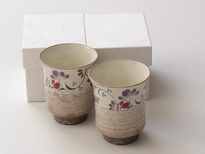 [Limited] KOBIKI KARAKUSA - pair (handcrafted Teacup)