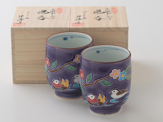 [Limited] KOHCHI OSHIDORI - pair (handcrafted Teacup)