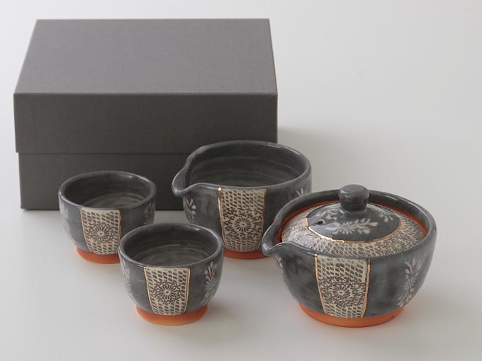 [Limited] KURO SHINO INKA Hohin Set (handcrafted Tea Set)