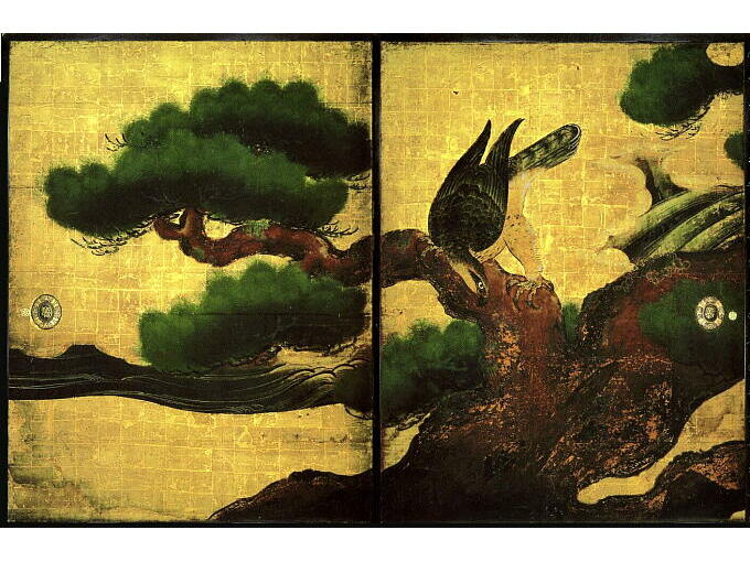 Left side of the original MATSU TAKA ZU painting