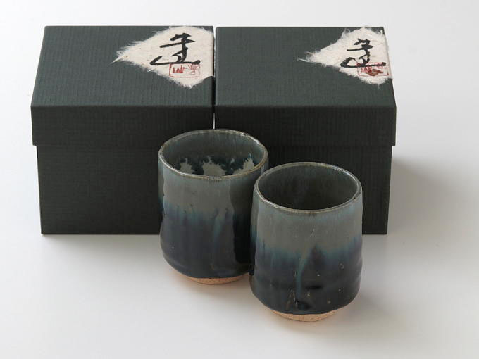 [Limited] SHIGARAKI HAIYU NAGASHI Yunomi - pair (handcrafted)
