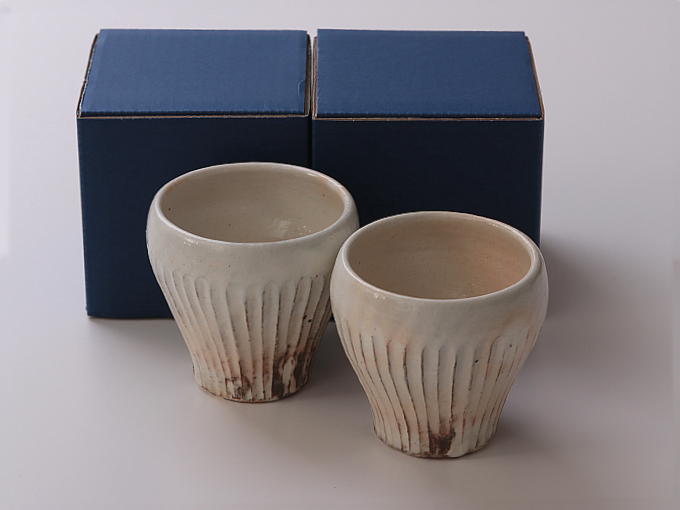[Limited] TETSUSAN SENBORI Yunomi - pair (handcrafted Teacup)