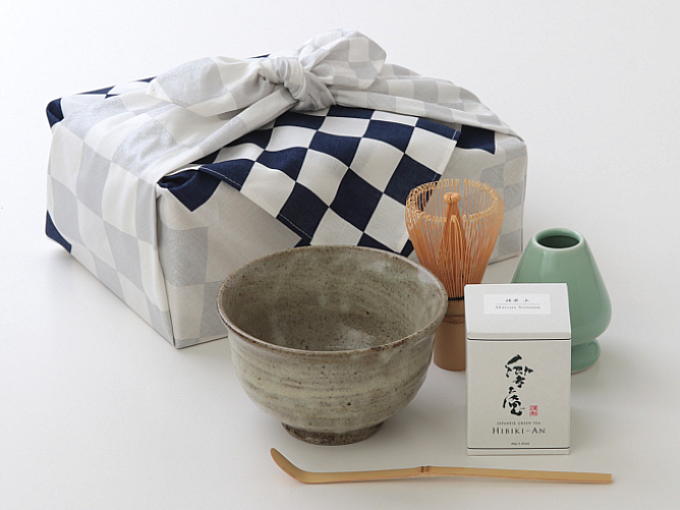 [New] FUROSHIKI Gift Matcha Set - ICHIMATSU pattern