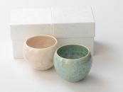[Limited] HANA KESSHO Tama Yunomi - pair (Green / Brown)
