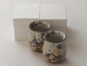 [Limited] KISSHOH UME - Blue - pair (handcrafted Teacup)