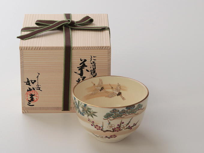 [Limited] NINSEI TSURU SHOHCHIKUBAI (handcrafted Matcha Bowl)