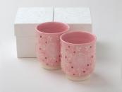 [Limited] TANSAI MISHIMA- Red - pair (handcrafted Teacup)