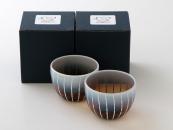 [Limited] TSUKI AKARI Amber Tea Glass - pair (handcrafted glass)